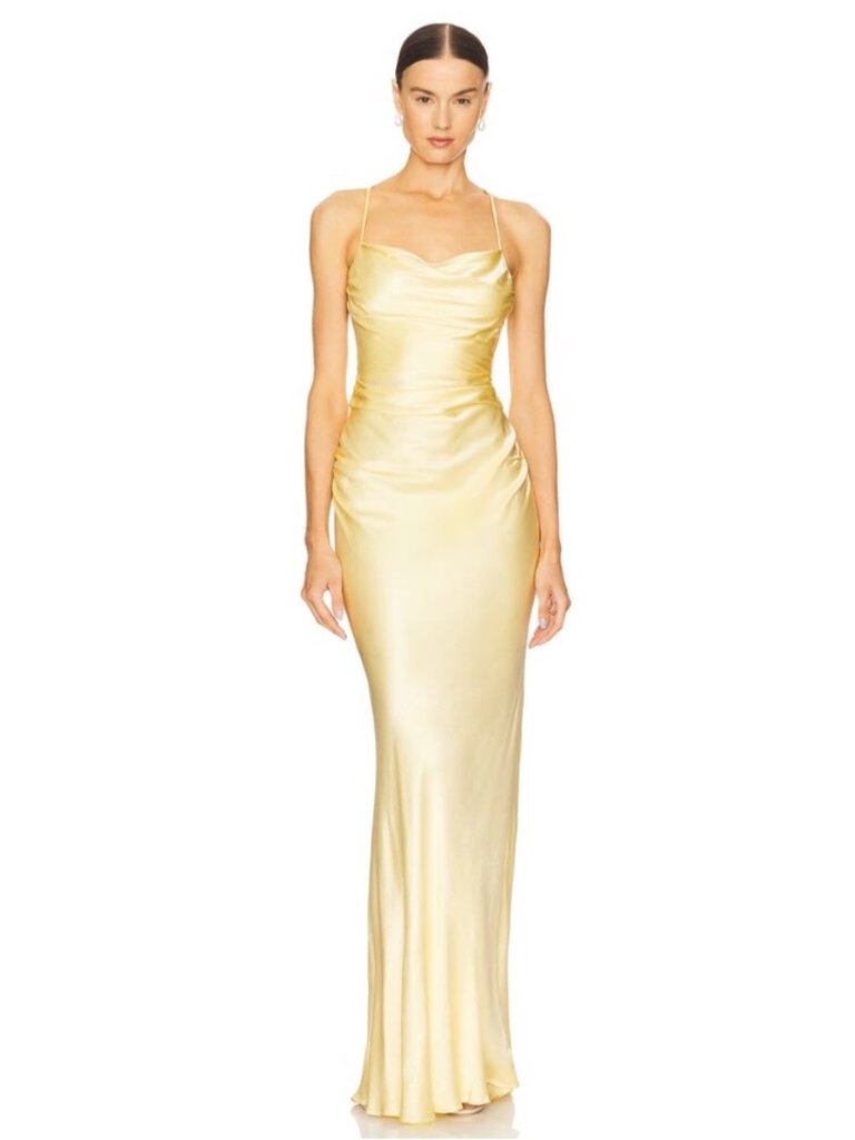 Nwt Shona Joy La Lune Lace Back Maxi Dress In Lemon Size 4
